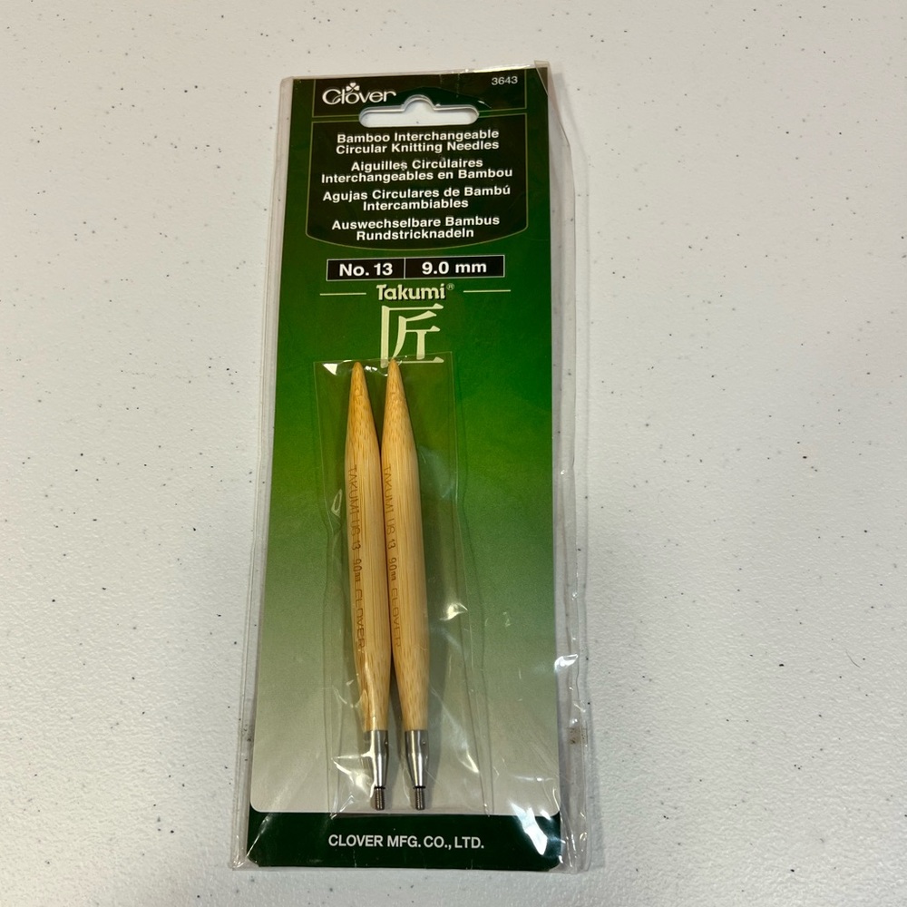 Clover Takumi Bamboo Interchangeable Knitting Needle Tips - Natural Wood